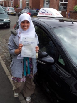 Well done to Nawfa Ali from Keele who today passed her test at Newcastle Test Centre<br />
<br />

<br />
<br />
span class=date120613span